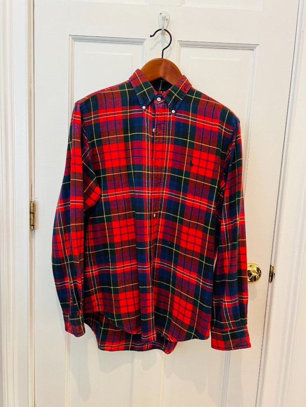 Vintage 90s Ralph Lauren Polo Men's Heavyweight Plaid Flannel Shirt Size Large